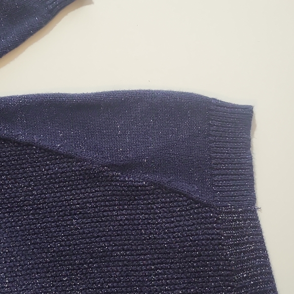 KENNETH COLE Navy Blue 3/4 Sleeve Crewneck Sweater - Picture 3 of 9